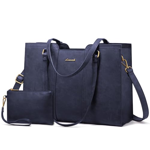 Image of LOVEVOOK Laptop Bag for Women - Waterproof Work Bag for Women & Vintage Laptop Tote Purse with Wristlet