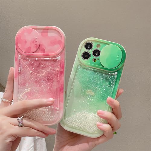 Cache caméra coulissant coque iPhone 13 Pro Max silicone rose antichoc - 4