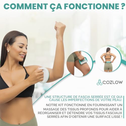 Kit de rouleaux de fascia 3 en 1, aide à réduire l'apparence de la cellulite et aide à augmenter la circulation, masseurs de fascia pour les cuisses, les hanches, les bras et le corps par Cozlow – vue 4
