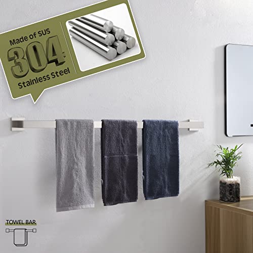 Image of KOKOSIRI 36-Inch Single Towel Bar, Bathroom Kitchen Towel Holder, Wall Mounted SUS304 Stainless Steel Towel Rack, Brushed Nickel, B4003BR-L36