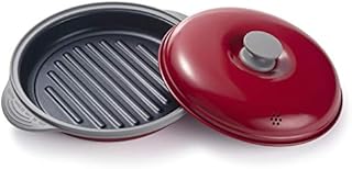 Maconee Microwave Grill Pan for Cooking, Baking, Nonstick Stir Fry Griddle Pan with Lid