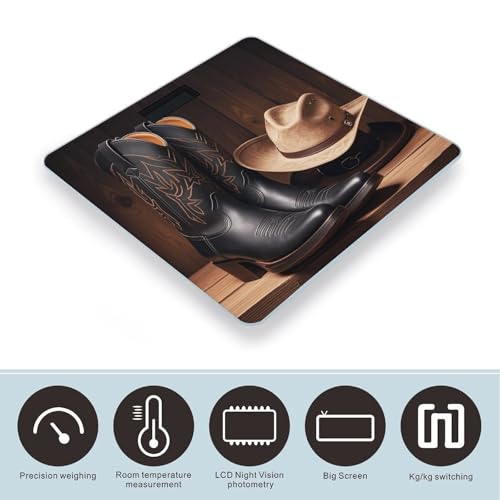 Báscula Digital para Baño Cowboy Black Hat Western Boots miniatura 3