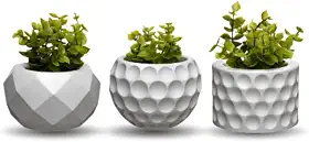 Kit 3 Vasos Decorativos com Plantas Artificiais para Sala, Quarto, Banheiro e Lavabo – Decoração