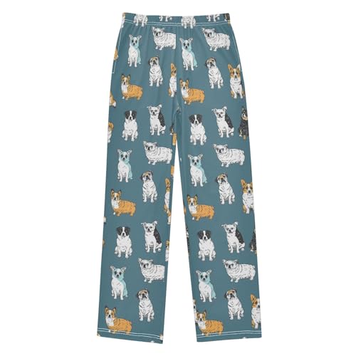 Pajama Bottoms, Cute Hand Drawn Dogs Pajamas Pant Lounge Wear Sleep Long Pants Casual Sleepwear Pjs