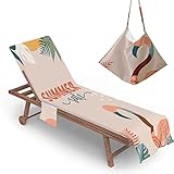 Nicht knittern oder rutschen - Der Strandkorbbezug rutscht nicht, da er eine obere Tasche hat, in der ein Liegestuhl platziert werden kann, der auf dem Liegestuhl abgedeckt werden kann, und ein Gummiband dient dazu, den Stuhl unten zu verbinden. Ermöglicht es Ihnen, die Sonne sicherer auf der Sonnenliege zu genießen.