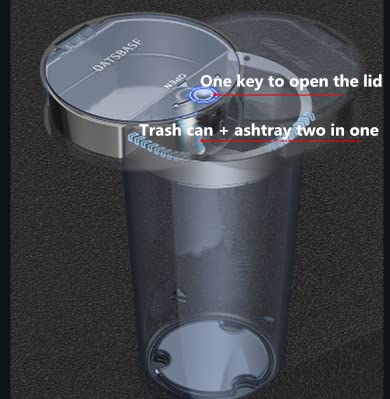 Miniatura 2 de Tumecos Bote de basura para automóvil, portavasos, botella de vehículo, cubo de basura con tapa, caja de polvo y soporte para tazas (negro)