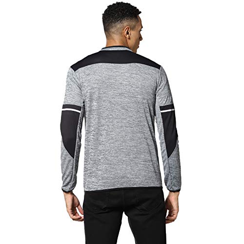 Image of CAHOOT Men's Heathered Activewear Jacket With Contrast Detail For Casual Wear | Hooded Neck | Long Sleeve | Zipper Closure | Polyester Jacket Crafted With Comfort Fit For Everyday Wear