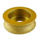 Hosrivae Goldfarbene 7,6 cm Vakuumgelötete Schleifscheibe, 74 x 20 mm, Bullnose Profilscheibe, Marmor, Granit, Quarz, Fliesen, passend für 100 mm Winkelschleifer (20 mm)