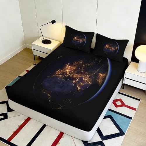 Drap-housse 3D iguane vert en microfibre 90x200x25 cm