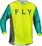 Fly Racing 377-316X Kinetic Mesh Kore Jersey Hi-Vis/Teal/Grey XL