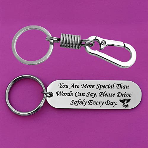 Image of Customize Personalized Laser engraved Drive Safe Keychain Gifts for Husband Dad Boyfriend Valentines Day Father's day Birthday