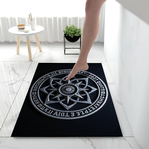 Tapis de sol géométrique doux et chaleureux | Paillasson intérieur Rune Rétro lavable 60x90 - 4