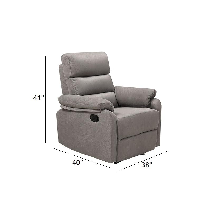 Image of Torque - Alenya 1 Seater Fabric Manual Recliner | Recliner Sofa /Chair for Living Room, Bedroom, Office (Grey) | 1 Year Warranty