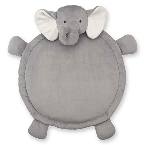 Image of Lambs & Ivy Elephant Baby Play Mat with 3-Dimensional Head - Gray