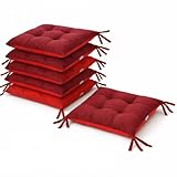 LEONARDO HOME - set 6 cuscini sedia da cucina double face, cuscino 4 punti con lacci imbot...