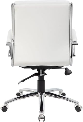 Miniatura 10 de Boss Office Products (BOSXK Silla ejecutiva de respaldo medio, blanco, 27 pulgadas de profundidad x 27 pulgadas de ancho x 41 pulgadas de alto