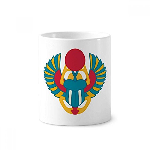 Gobelet céramique Égypte antique scarabée tasse blanche porte-brosse à dents cadeau