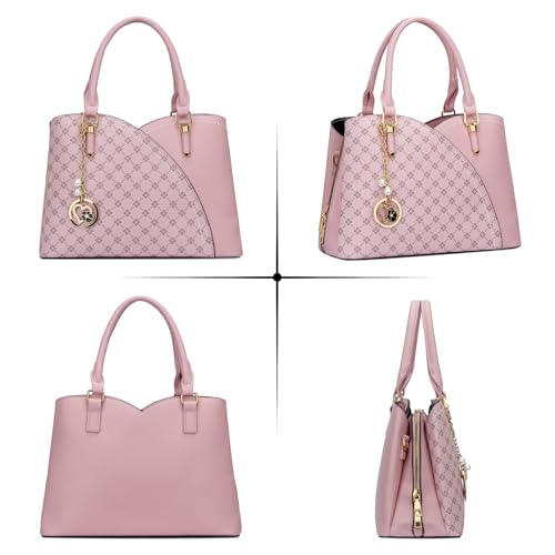 Image of KKXIU Triple Compartments Purses and Handbags for Women Fashion Ladies Satchel Shoulder Top Handle Bag