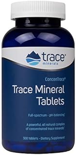 Trace Minerals ConcenTrace Tablets | 72+ Minerals, Magnesium, Chloride, Potassium | Low Sodium | Energy, Electrolytes, Hydration | 300 Tablets