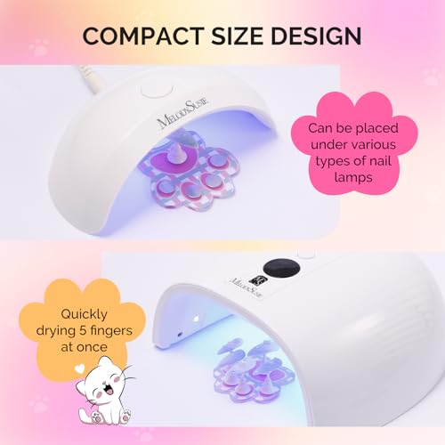 Image of MelodySusie Update Nail Stand for Press Ons, Cute Cat Claw Magnetic Base for Painting Display Holder with Reusable Double-Sided Tape for Home DIY Salon Supplies, Rose Pink