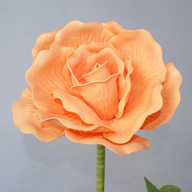 ZEYRU Fleur Artificielle Géante Fausse Fleur Grande Rose en Mousse avec Tiges pour Fond De Mariage Décor Fenêtre Affichage Scène Saint Valentin-Tête De...