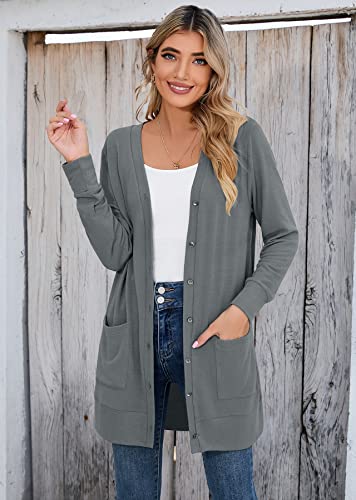 Image of Heymoments Lightweight Open Front Cardigan Sweater for Women Long Sleeve Causal Bolero Button Down Soft Outwear Tops