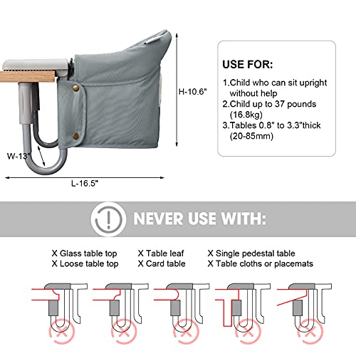 Hook On Chair, Veeyoo Clip On High Chair Folding Fast Table Chair With Storage Bag, Portable Baby Feeding Seat Attach To Table For Home And Travel #TOP1