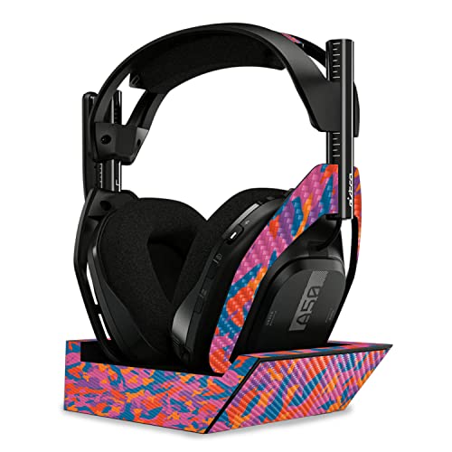 Image of MightySkins Carbon Fiber Skin Compatible With Astro A50 Wireless Headphones + Base Station (Gen 4) - Pop Camouflage | Protective, Durable Textured Carbon Fiber Finish | Easy To Apply | Made in the USA