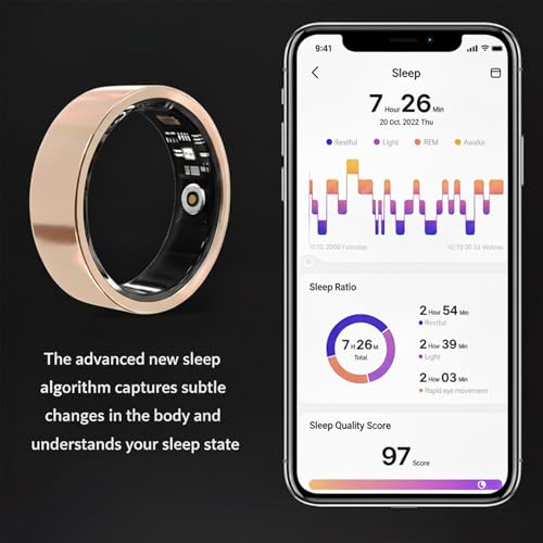 image for GINIXPIONE Smart Ring for Women Men, Fitness & Health Tracker with Vit