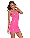 HDE Womens Latex Mini Dress Faux Leather Bodycon Sexy Club Dresses for Women (X-Large, Pink)