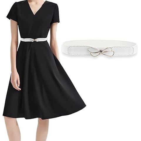 Entchin No Buckle Elastic Stretch Belts for Women, Comfortable and Stylish Belts for Dress Skirt (E703 White) Cover