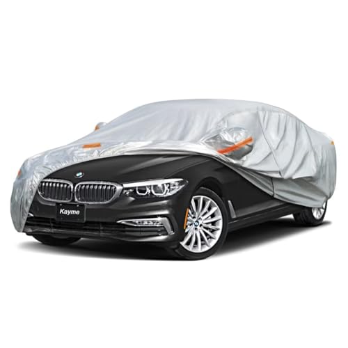 Kayme Sedan Car Cover Fit for BMW 3 Series M3 (2012-2020) Automobiles All Weather Waterproof, Outdoor Cover Sun Rain Protection, with Lock and Zipper