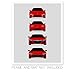Custom Car Posters Handmade Poster compatible with Acura NSX Generations Print Wall Art Décor of the Evolution of the NSX (NA1, NA2, NC1) - Red, 11x14