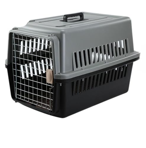 TIKHJ 小型・中型犬や猫用に特別に設計された、猫用のポータブル車用犬ケージ(48*32*30cm) (ブラック)