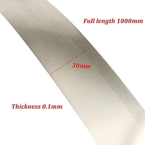 99.96% Pure Nickel Metal Foil Silver Gray Ni Plated Thin Sheet 0.1x30x1000mm