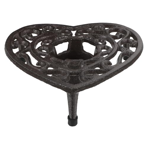 Abaodam Heavy-Duty Cast Iron Teapot Warmer Tripod Holder with Heart Design for Tea, Coffee, Milk & Hot Drinks - Ideal for Home & Balcony Use