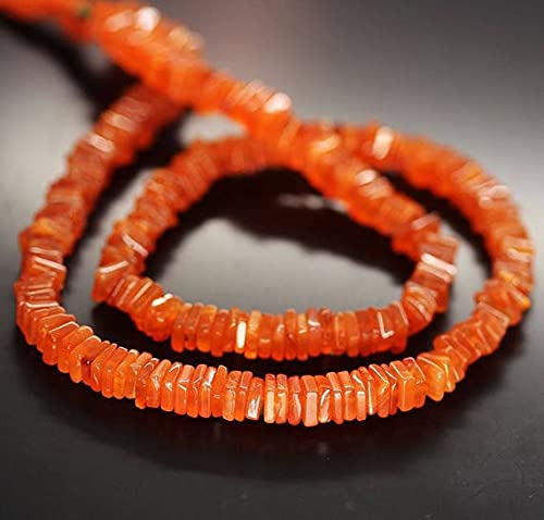 Cornaline orange fanta perles carrées de 5mm pour création de bijoux uniques