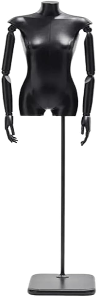Mannequin Body, Height Adjustable Half Body Mannequin Model, 3 Types Base Stand,Clothing Models Retail Mannequins (Circular Plate )