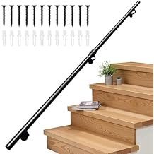 This Nonslip Wrought Iron Handrails for Stairs 1m2.5m Adjustable Indoor/Outdoor Safety Banister Railing WallMounted Industrial Design Perfect for Home & Commercial Use