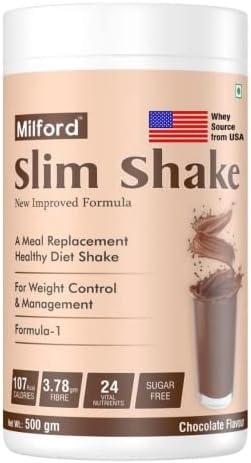 Milford Slim Shake For Weight Management Meal Replacement with Protein,Dietary Fiber, Vitamins & Weight Loss 1 KG ( 100 % Guarantee Of Result )