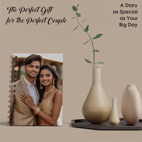 Image of Notebook Diary with Your Photo (Customized) - A5 Multicolour Notebook for Wedding, Birthday, Family Memories, Anniversary, ideal Gift for all occasion and ceremony