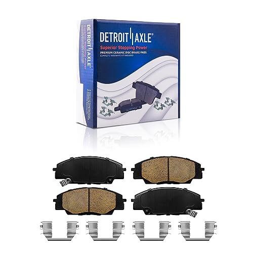 Image of Detroit Axle - Front Brake Kit for 2007-2010 Acura CSX 2002-2006 RSX | 2006-2011 Honda Civic Drilled Slotted Disc Brake Rotors Ceramic Brake Pads Replacement
