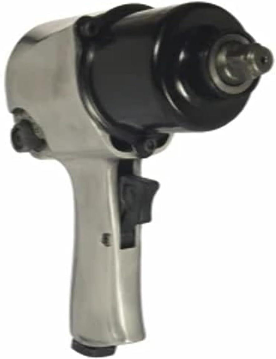 K Tool International 81631A Pneumatic Impact Wrench with 1/2" Drive for Garages, Repair Shops and DIY, 25-350 Working Torque, 400-899 ft./lb., 7500 RPM, 7 CFM, 90 PSI, Pistol Trigger, Aluminum Body