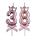 38th 83rd Birthday Candles, Rose Gold 83 38 Year Old Cake Topper Number Birthday Candles, Birthday Party Decorations Gifts for Women Men