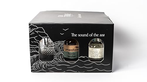 Box Esperienza Gin Terræ – Gift Set Artigianale Italiano | 3 Mini Gin Terræ da 10 cl, 2 Tonic Limestone, 1 Herbal Limestone e 2 Bicchieri Tumbler | Gift Box per Cocktail e Degustazione Premium