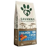 Pienso Hipoalergénico para Perros Adultos con Salmón y Atún, Savanna Hypoallergenic Sin Cereales Grain Free, Piel Sensible y Digestión, Racao Caes Sem Cereais, Todas Las Razas, 14 Kg