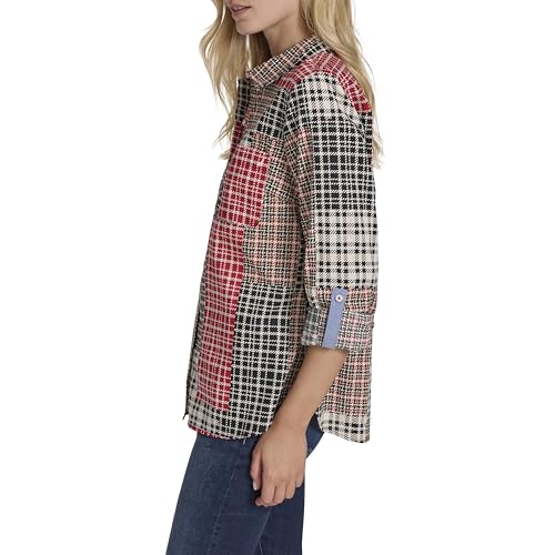 Image of Nautica Women's Button Front Long Sleeve Roll Tab Shirt