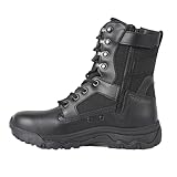YELLOWOLF Women's Lightweight Zipper Tactical Work Boots Military Combat Motorcycle Boot For Women 8 Inch Army Desert Botas Black 7