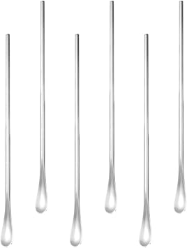 Stainless Steel Coffee Spoons 6pcs Silver Stirring Set
