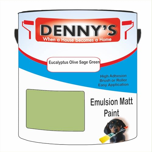 Premium Interior Wall & Ceiling Emulsion Paint – Eucalyptus Olive Sage Green – Rich Matt Finish, Durable & Washable, Low Odour, Ideal for Living Rooms, Bedrooms & Hallways (2.5 litre Tin)